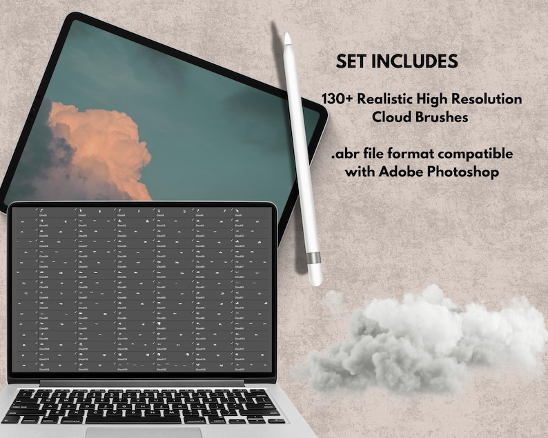 130+ Realistic Cloud Photoshop Brushes: Sky Effects (ABR File) (PDF) - Etsy