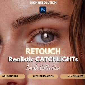 Photoshop Catchlight Brushes: Portrait Eye Glare Effects (ABR File, Digital Download