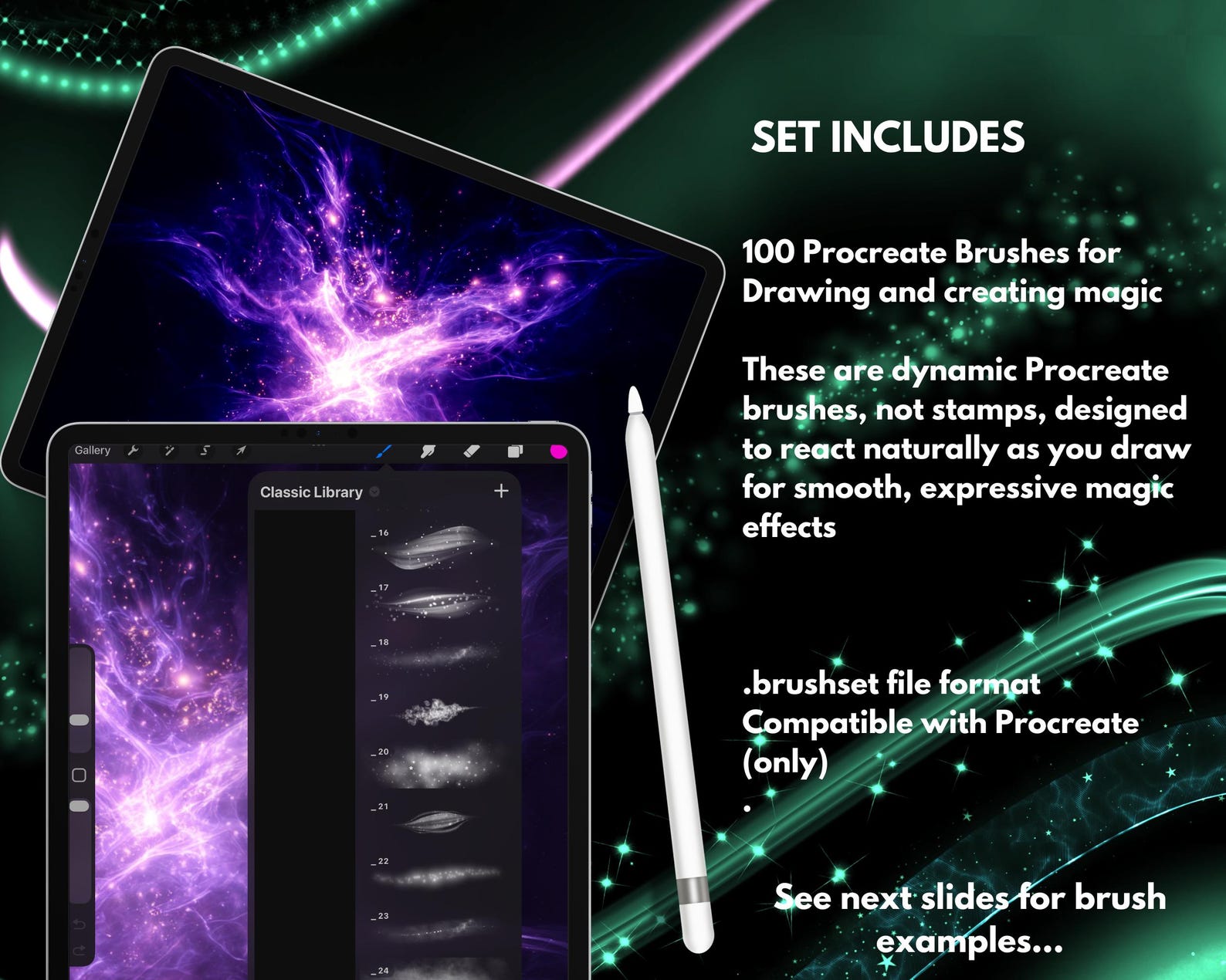 Magic FX Dynamic Brushes for Procreate | Sparkle, Glow & Lightning ...