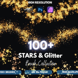 Sparkle and Glow Photoshop Brushes: Star & Glitter Effects (Commercial Use)