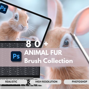 80+ Animal Fur Photoshop Brushes: Realistic Textures (Digital Download)