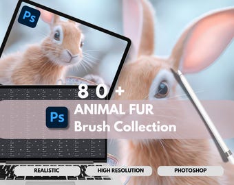 80+ Animal Fur Photoshop Brushes: Realistic Textures (Digital Download)