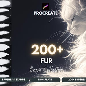 Procreate ファーブラシ：200種類以上の動物の毛、ペットのポートレート、テクスチャブラシ（デジタルダウンロード）