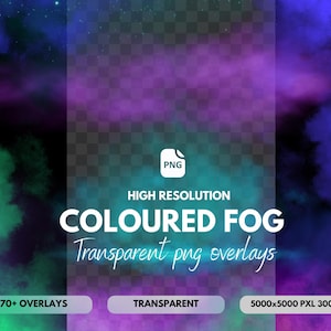 Colección de superposiciones de humo, niebla y neblina de colores, PNG transparente de alta calidad, textura de humo y niebla, superposición de humo y neblina de colores