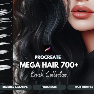 Procreate Hair Brushes: Realistic Texture, Digital Art (Digital Download)
