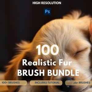Realistic Fur Brushes for Photoshop: Animal & Pet Portrait Texture Brushes (Digital Download)