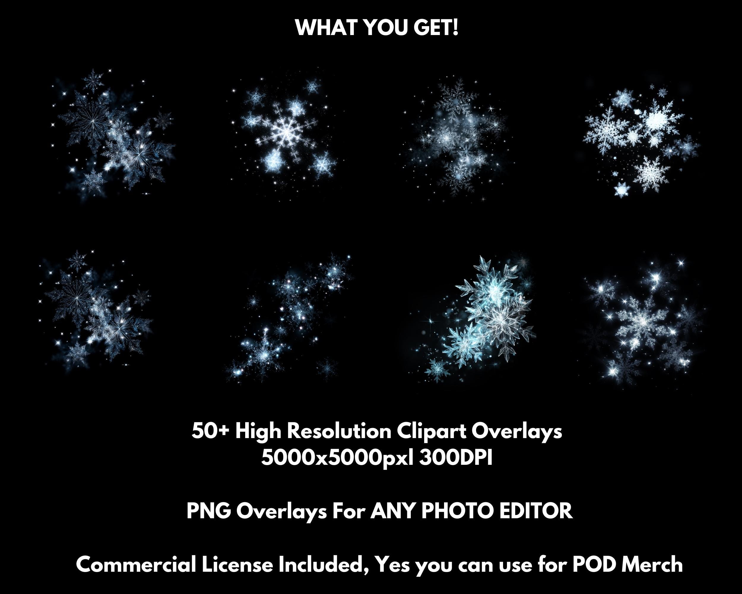 Magical Snowflake Overlay PNG, Winter Fairy Dust Clusters, Icy Sparkles ...