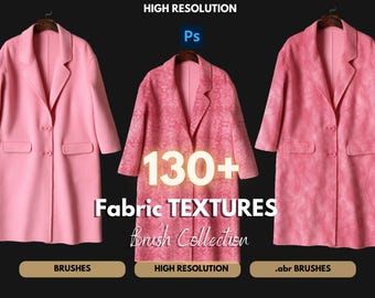 Photoshop ファブリックテクスチャブラシ：キャンバス、デニム、リネン .ABR セット（デジタルダウンロード）
