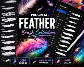 Procreate Feather Brushes: Angel, Bird, Fluffy (Brushset)