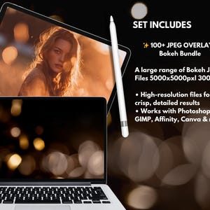 100+ Bokeh Light Leak Overlays: Photoshop Effects (JPEG, 5000x5000 px) (Instant Download) image 2