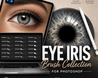 Photoshop Eye Iris Brushes: Hyperrealistic Portrait Effects (Digital Download)