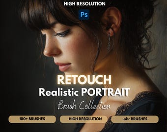 Portrait Photoshop Brushes for Photographers, Realistic Portrait retouching brush, Eye retouching, Photo editing, Instant download