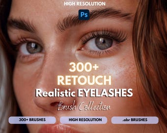 300+ Realistic Eyelash Photoshop Brushes: Photographer & Artist Bundle (Digital Download, .abr Format, Tutorial Included