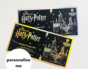 Foiled Harry Potter Ticket | Harry Potter Tour | Experience | Studio Tour | Gift Voucher | Birthday Gift | Christmas Gift