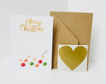 Christmas DIY Scratch Reveal Card - Baubles