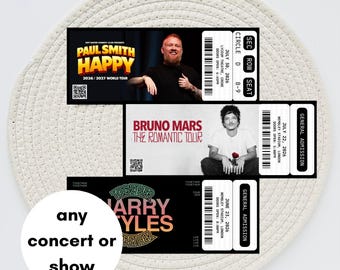 Event Ticket Gift | Concert | Musical | Broadway | Souvenir | Memorabilia | Theatre | Christmas | Surprise Voucher