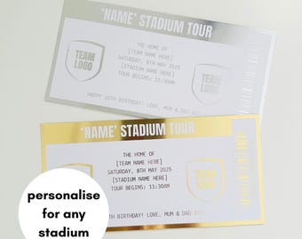 Foiled Stadium Tour Ticket | Surprise Gift Voucher | Football Gift | Football | Stadium Experience | Christmas Gift