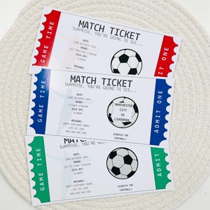 Personalisiertes Fußballspiel Scratch Reveal Ticket | Fußball Geschenk | Fussball Spiel