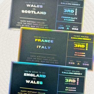 Personalisiertes schwarzes foliertesRugby-Karte | Überraschungsgutschein | rugby geschenk | Rugby Spiel | Spielkarte