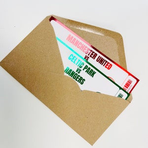 Entrada de fútbol personalizada con lámina metálica / Vale sorpresa / Regalo de fútbol / Partido de fútbol / Entrada para partido