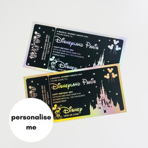 Disneyland Paris Gift Ticket | Black Foiled | Disney Trip Reveal | Disneyland Paris | Holiday Reveal | Birthday Trip Gift