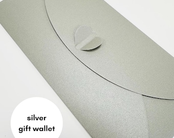 DL Silver Gift Wallet | Gifting Envelope | Money Wallet | Voucher Holder | 22cm x 11cm