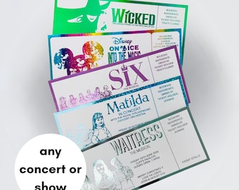 Foiled Concert Ticket | Concert/Theatre Ticket | Surprise Voucher | Show Reveal | Musical | Concert | Theatre | Broadway | Christmas Gift