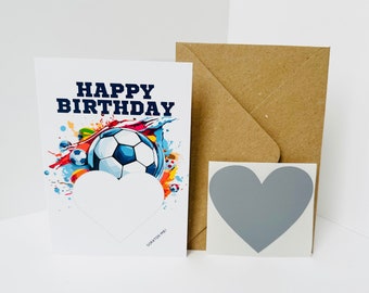 Birthday DIY Scratch Reveal Card - Football