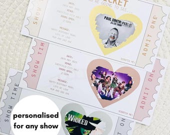 Theatre Scratch Reveal | Scratch Reveal Card | Theatre Ticket | Musical | Broadway | Live Show | Ticket Gift | Surprise Voucher | Christmas