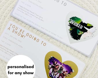 Theatre Scratch Reveal | Scratch Reveal Card | Theatre Ticket | Musical | Broadway | Live Show | Ticket Gift | Surprise Voucher | Christmas