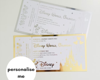 Foiled Disney World Orlando Ticket | White Foiled | Disney Trip | Disney World Florida | Holiday Reveal | Birthday Trip | Christmas Gift
