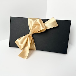 DL Luxury Black Gift Box with Gold Ribbon | 22cm x 11cm