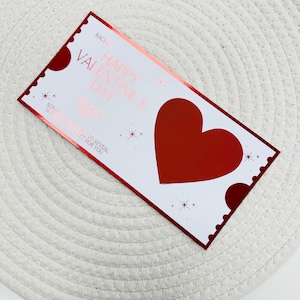 Buono regalo personalizzato con lamina rossa per San Valentino da grattare / Biglietto da grattare / Buono a sorpresa / Regalo di San Valentino / Regalo da rivelare