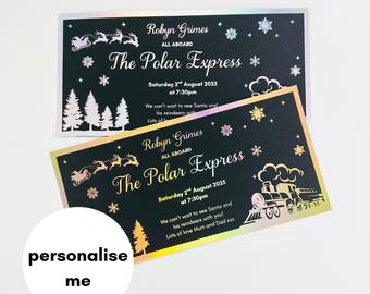 Foiled Polar Express Ticket | Christmas | North Pole Invitation | Train Ride | Christmas Gift | Surprise Trip | Experience | Magical Train