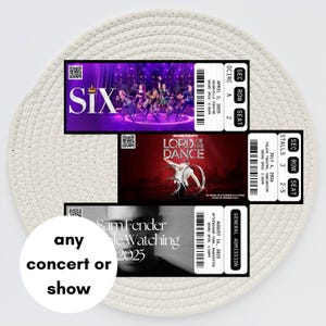 Billet d'événement personnalisé | Billet d'événement | Bon surprise | Concert | Comédien | Spectacle en direct | Billet | Souvenirs | Billet souvenir