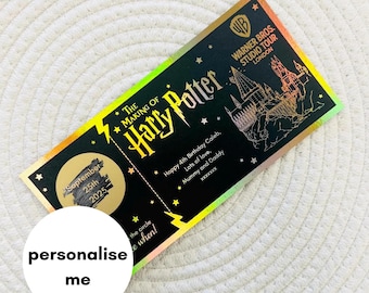 Foiled Harry Potter Scratch Reveal Ticket | Harry Potter Tour | Experience | Studio Tour | Gift Voucher | Birthday Gift | Christmas Gift