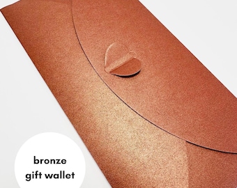 DL Bronze Gift Wallet | Gifting Envelope | Money Wallet | Voucher Holder | 22cm x 11cm