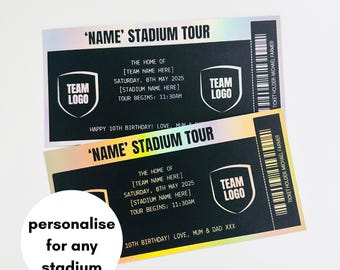 Foiled Stadium Tour Ticket | Surprise Gift Voucher | Football Gift | Football | Stadium Experience | Christmas Gift