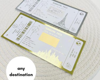 Foiled Holiday Scratch Reveal Ticket | Boarding Pass | Surprise Trip | Scratch To Reveal |Staycation | Holiday Surprise | Christmas Gift