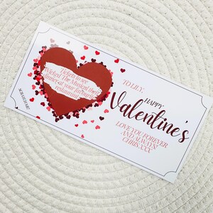 Bon cadeau personnalisé pour la Saint-Valentin à gratter | carte à gratter | Bon surprise | Cadeau de Saint-Valentin | Révélation du cadeau