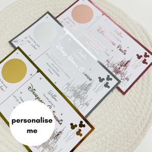 Disneyland Ticket | White Foiled | Scratch Card | Disney Trip | Scratch And Reveal | Disneyland Paris | Holiday Reveal | Birthday Trip Gift