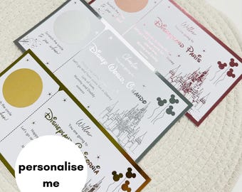 Foiled Disney Scratch Reveal | Disney Trip | Scratch Card | Surprise Trip Reveal | Disneyland | Reveal Ideas | Birthday | Christmas Gift