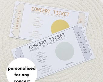 Concert Scratch Reveal | Scratch Reveal Card | Concert Ticket | Artist | Music | Live Show | Ticket Gift | Surprise Voucher | Christmas