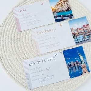 Biglietto personalizzato per la presentazione delle vacanze / Carta d'imbarco / Viaggio a sorpresa / Biglietto regalo / Presentazione regalo
