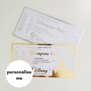Disneyland Paris Gift Ticket | White Foiled | Disney Trip | Disneyland Paris | Holiday Reveal | Birthday Trip Gift