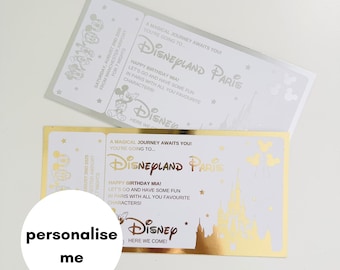 Foiled Disneyland Paris Gift Ticket | Disney Trip Reveal | Disneyland Paris | Holiday Reveal | Birthday Trip Gift | Christmas