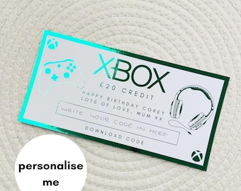 Foiled Gamer Voucher | Digital Code | Birthday | Voucher | Christmas | Surprise Gift Reveal | Xbox