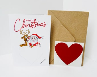 Christmas DIY Scratch Reveal Card - Santa