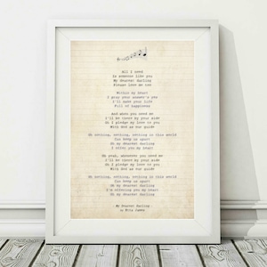 Etta James - My Dearest Darling - Song Lyric Art Poster Print - Sizes A4 A3