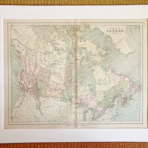 ORIGINAL SELTENE 1878 Antike Karte Von Kanada - Collegiate Atlas - William Collins